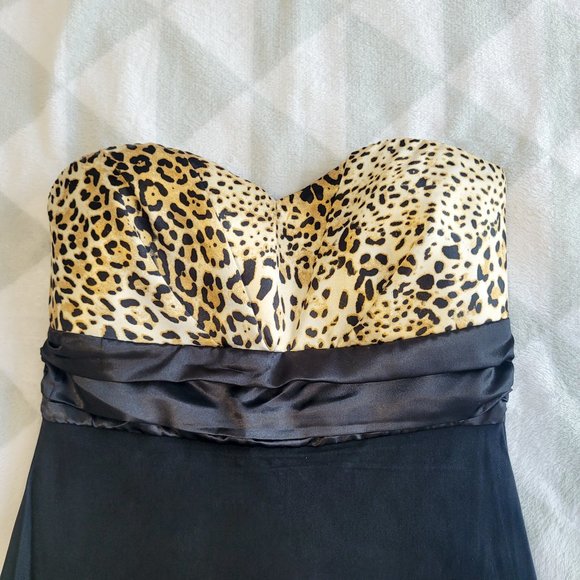 Leopard Print Mini Dress, Y2K Bodycon Dress, Size M - Picture 3 of 8